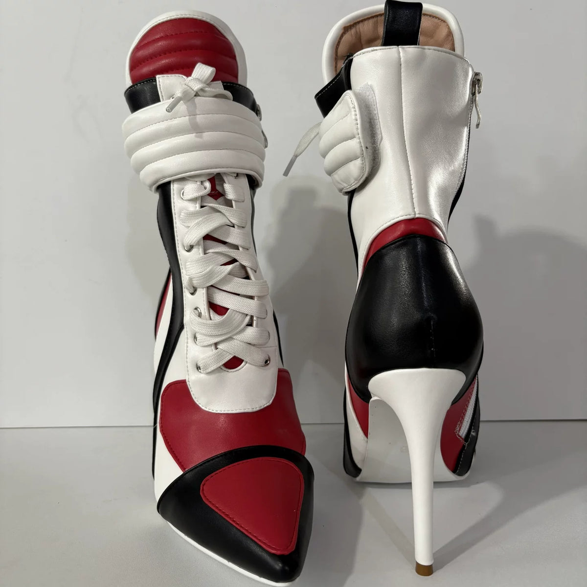 lace-up short boots stiletto high-heeled fashion sports wind locomotive niche