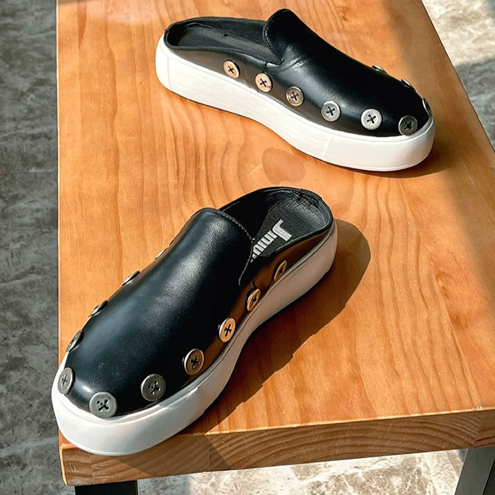 spring and summer new product Baotou drag button casual Muller shoes fashion semi-drag lazy shoes men