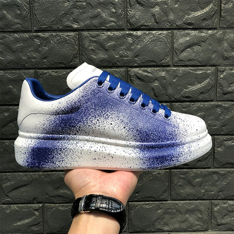 Unisex Graffiti Platform Sneakers – White with Red & More Color