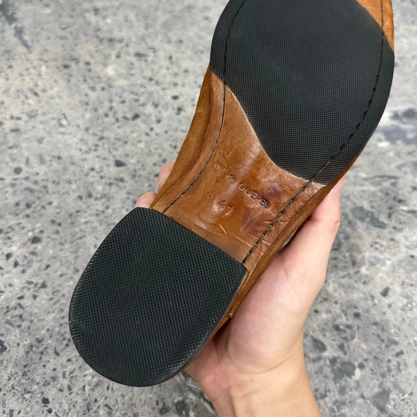 First-layer kangaroo leather suede washed thin bottom easiest for matchcasual old money style retro square toe slip-on loafers