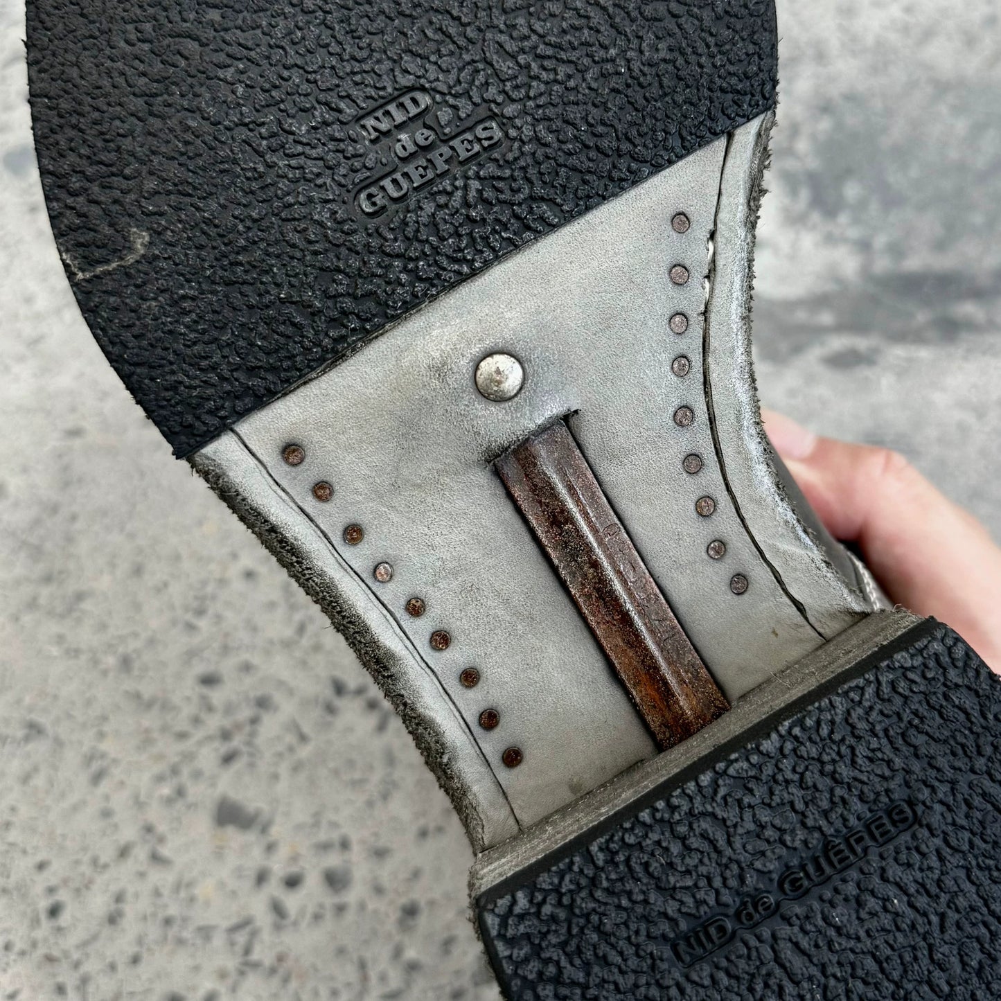 First layer kangaroo leather mango head tie back dark pioneer hand-stitched goodyear washed craftsman derby leather shoes
