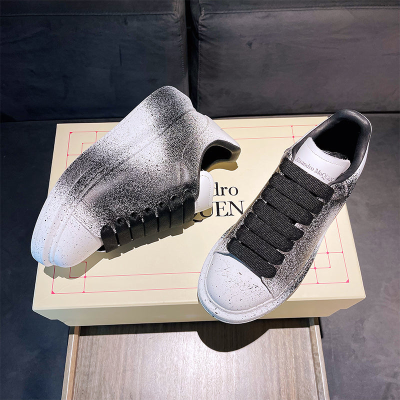 Unisex Graffiti Platform Sneakers – White with Red & More Color