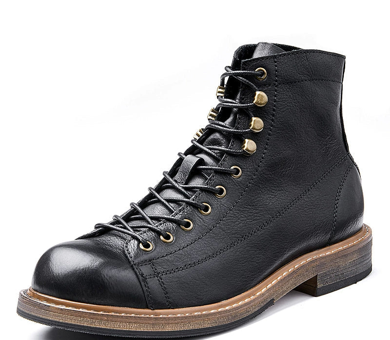First layer cowhide Martin boots casual British retro tooling velvet men's high-top leather locomotive boots American leather boots