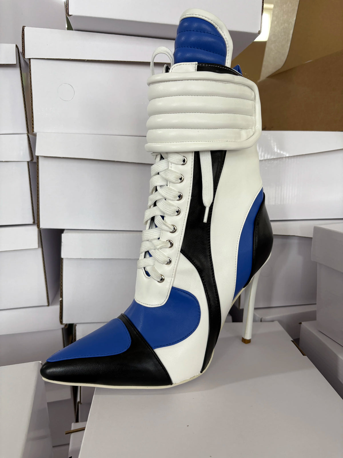 lace-up short boots stiletto high-heeled fashion sports wind locomotive niche