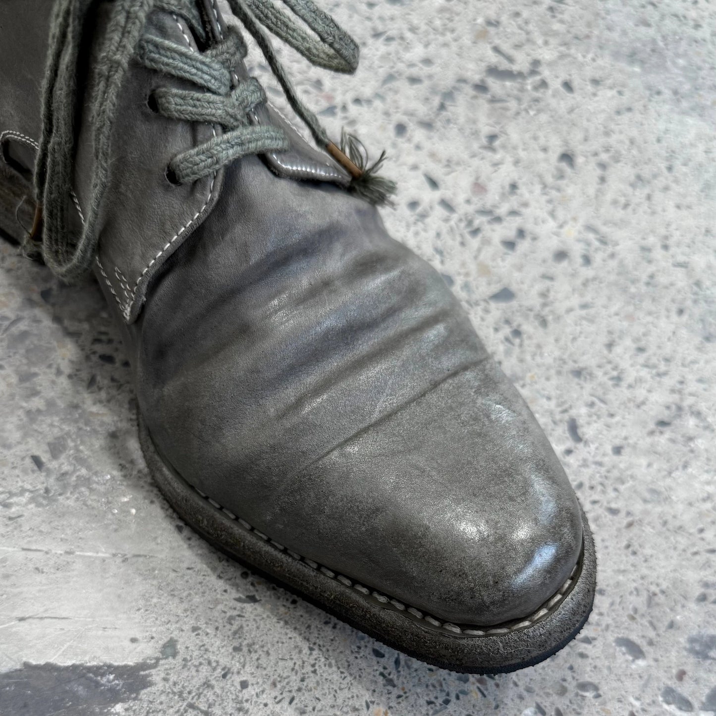 First layer kangaroo leather mango head tie back dark pioneer hand-stitched goodyear washed craftsman derby leather shoes