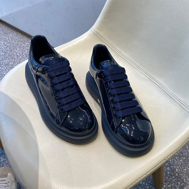 Unisex Patent Leather Platform Sneakers – Mint Green&More Colors