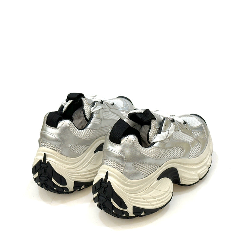 Dad shoes silver and white heightened cowhide original 8CM sports shoes trendy casual shoes