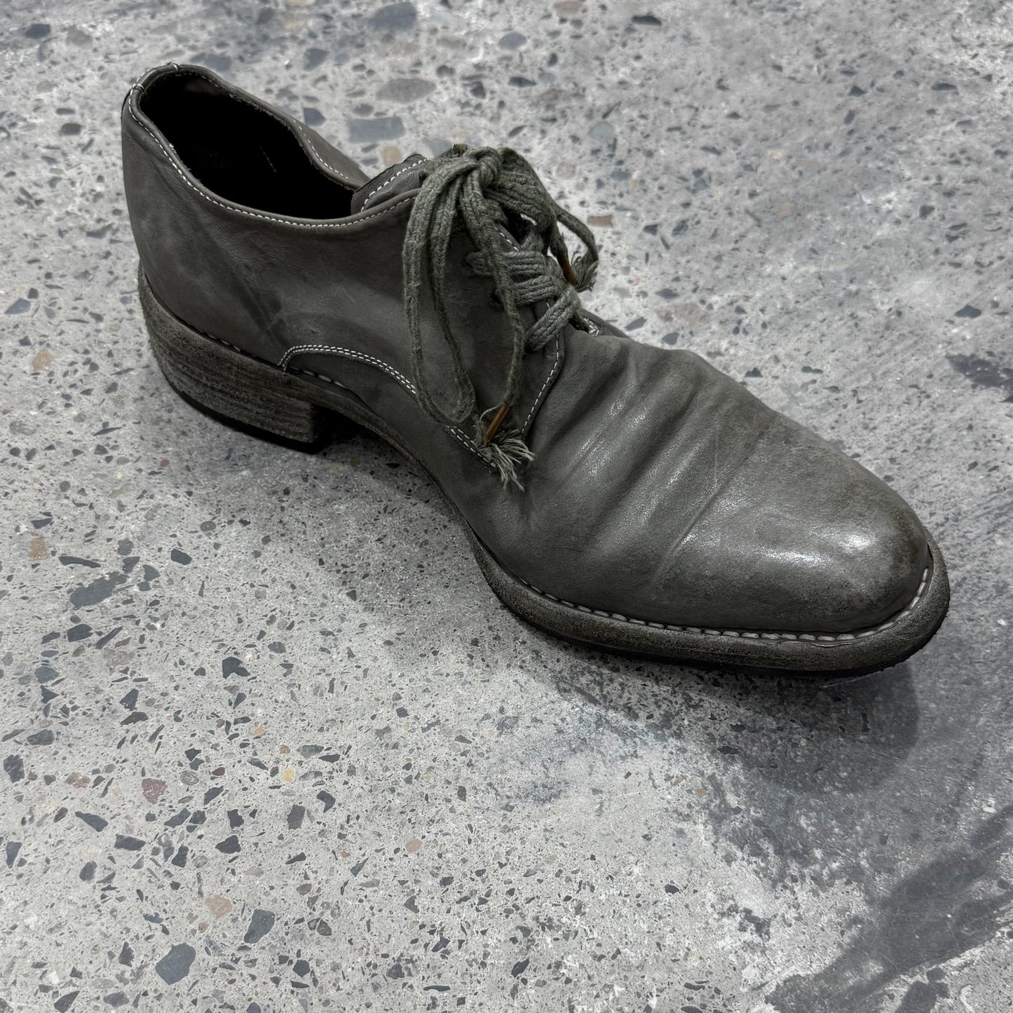 First layer kangaroo leather mango head tie back dark pioneer hand-stitched goodyear washed craftsman derby leather shoes