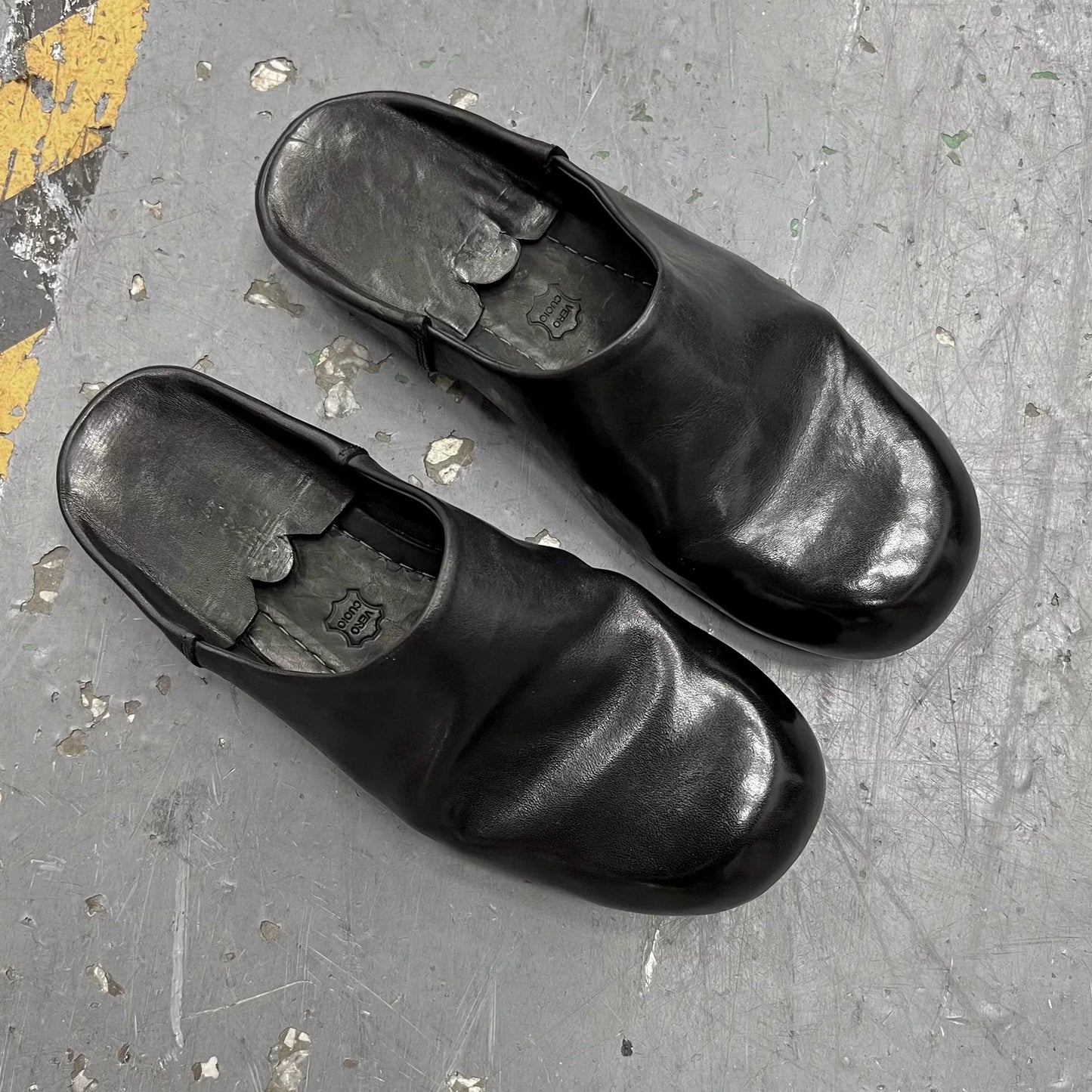 First-layer horsehide washed and distressed round-toe casualeasiest for match lazy outdoor slippers leather men shoes