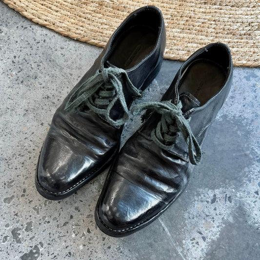 First layer kangaroo leather mango head tie back dark pioneer hand-stitched goodyear washed craftsman derby leather shoes