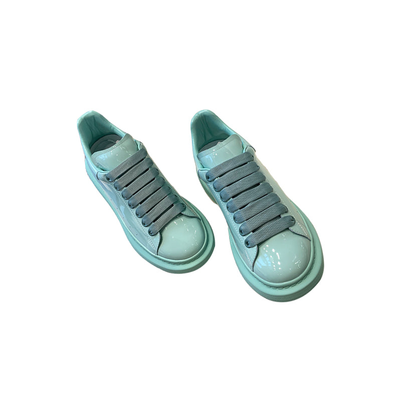 Unisex Patent Leather Platform Sneakers – Mint Green&More Colors