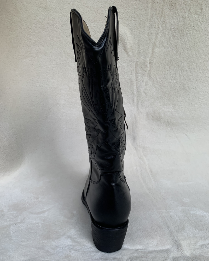 Pointed Toe Knee High Ladies Leather Motorcycle Boots