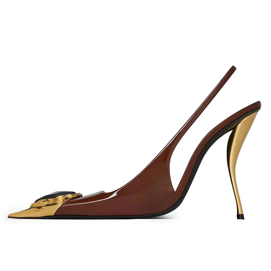 Small Square Shaped High-heeled Gemstone Sandals for Banquets Plus Size Women's Sandals