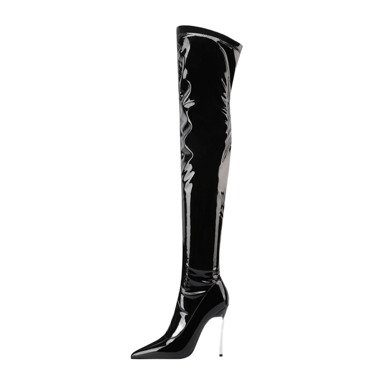 Over the knee boots Pointed Toe Side zipper Super high heel Skinny boots Women's Boots