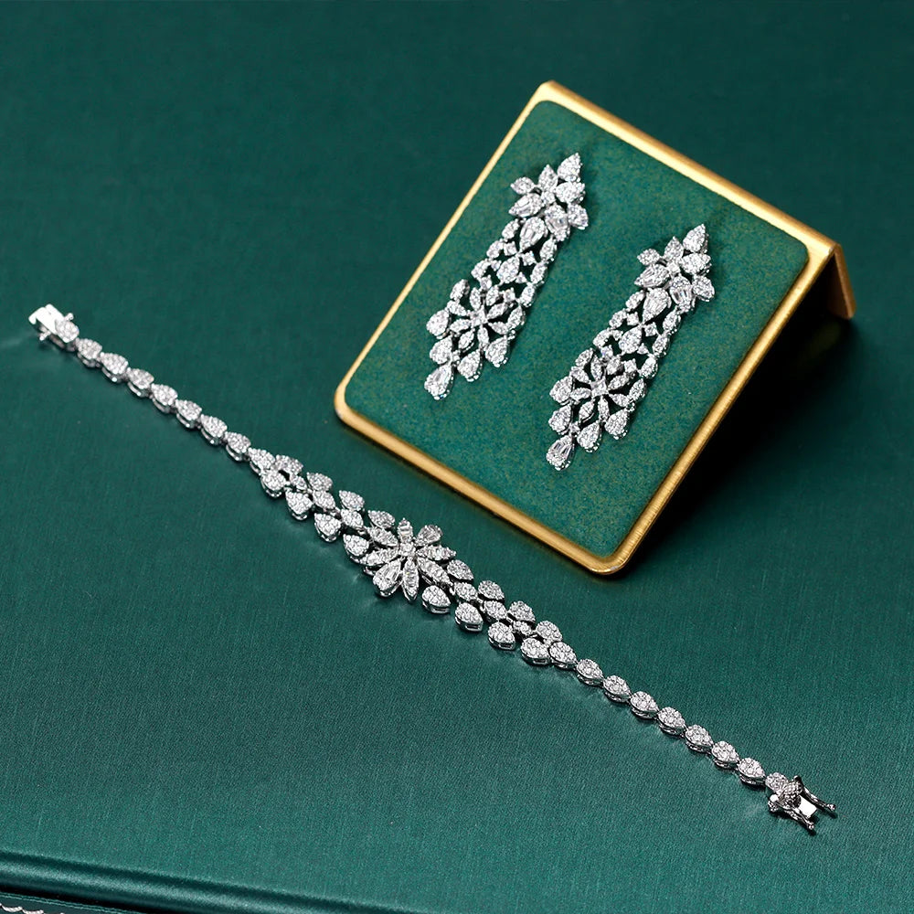 Bride Talk Luxury Jewelry Big Wedding Rings Full Micro Pave Cubic Zirconia Dubai Bridal Popular Jewellery For Engagement Party