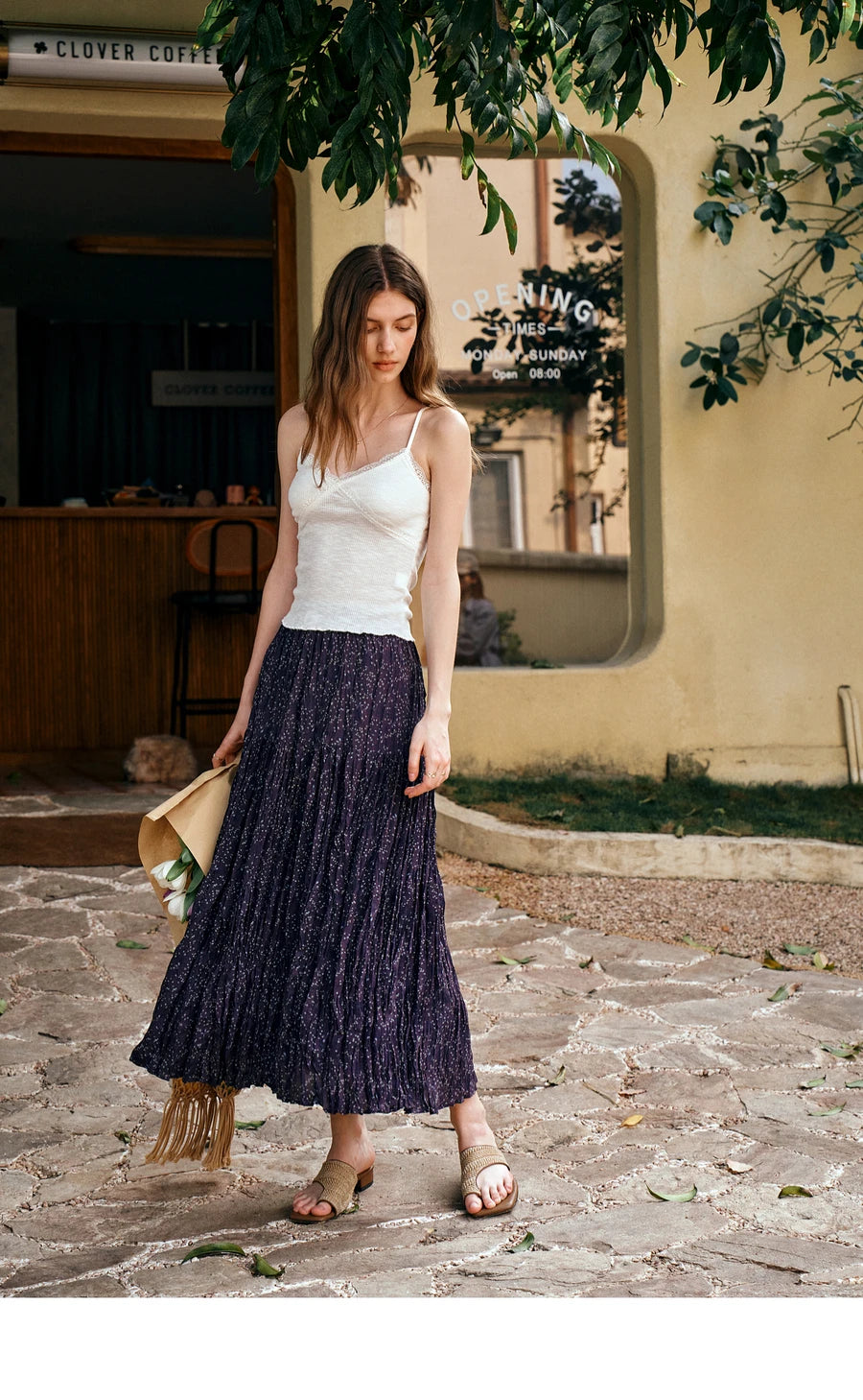 Women's Summer Maxi Dress Fashion 2025 Summer Floral Female Chiffon Purple High-waisted Skirts Woman Clothing O57XB99511