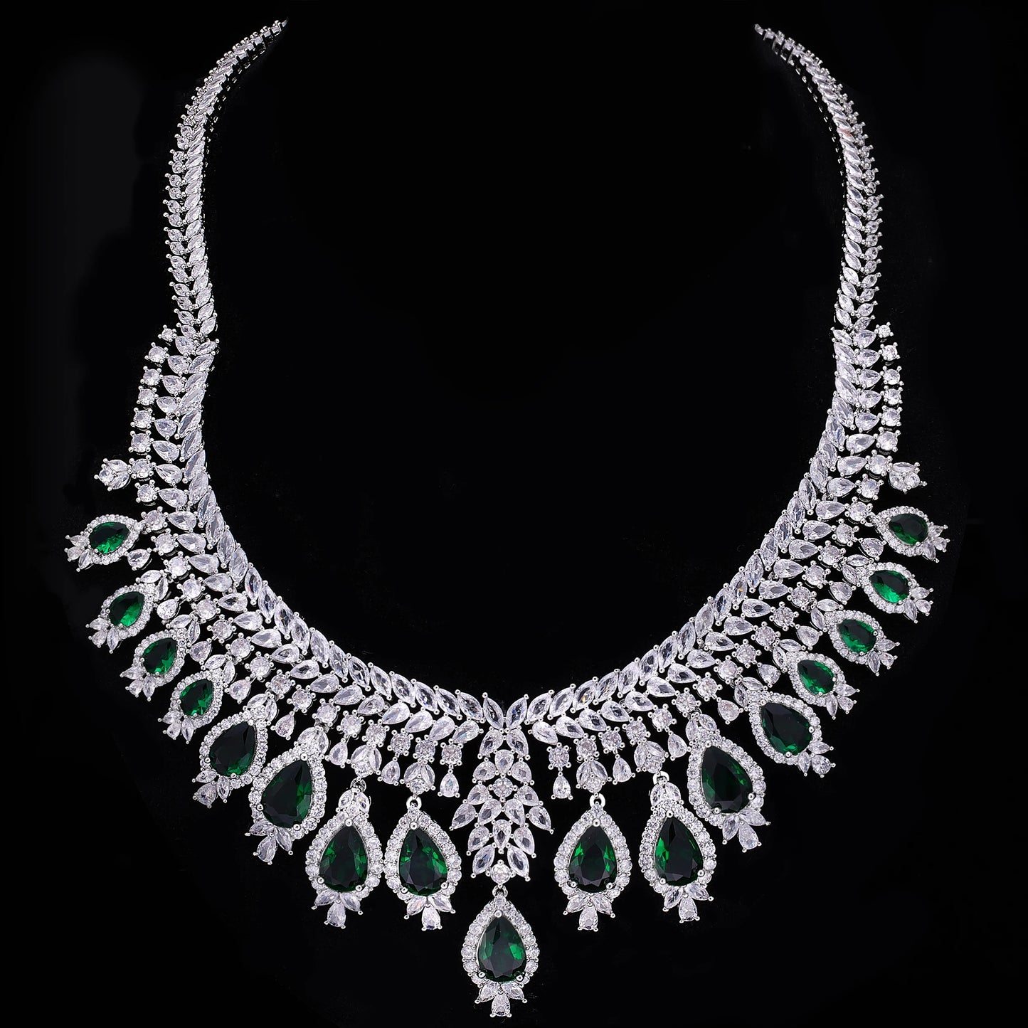 3A Zircon Luxury 4-piece Bridal Wedding Jewelry Set Crystal Necklace Set Dubai Jewelry Set