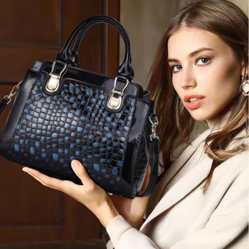 Alligator Women Handbags European Designer Leather Ladies Shoulder Bags Female Girl Crossbody Bag