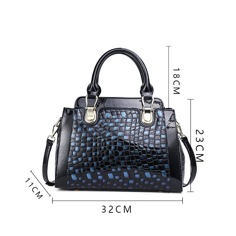 Alligator Women Handbags European Designer Leather Ladies Shoulder Bags Female Girl Crossbody Bag