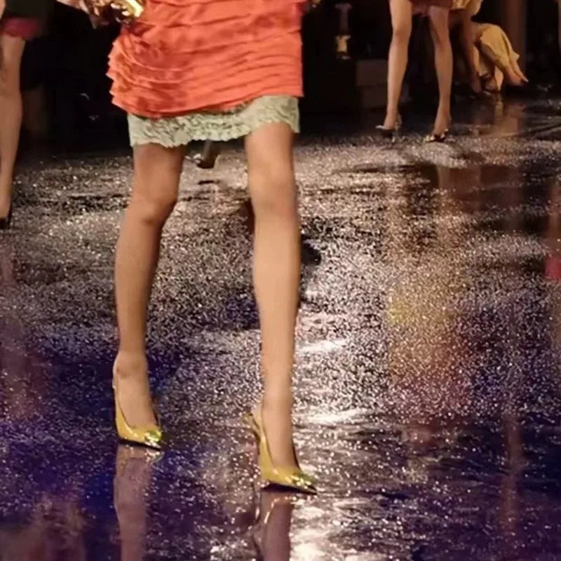 Small Square Shaped High-heeled Gemstone Sandals for Banquets Plus Size Women's Sandals