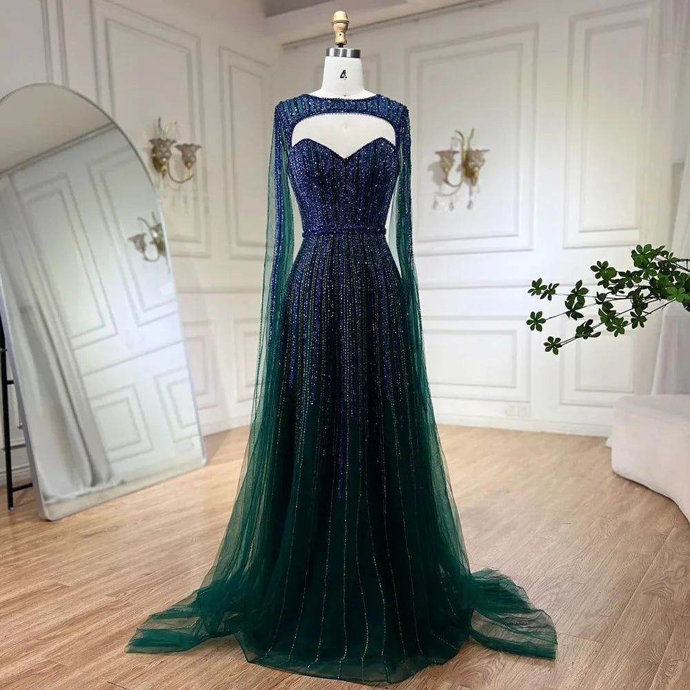 A-Line Dress - Long Beaded Celebrity Style Gowns For Women