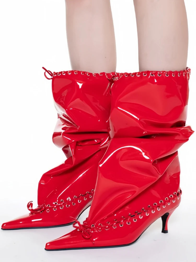 Women's Embellished Cowgirl Boots - Bow Accent Kitten Heel & Wide-Calf Over-The-Knee Luxe Footwear