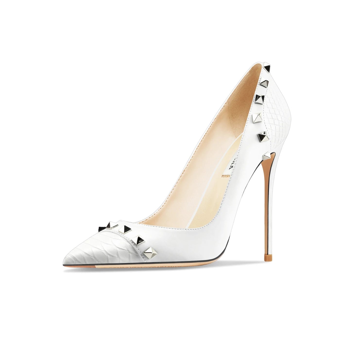 Women Fashion Designer Pumps Stiletto Rivets High Heels Pointed Toe Shoe