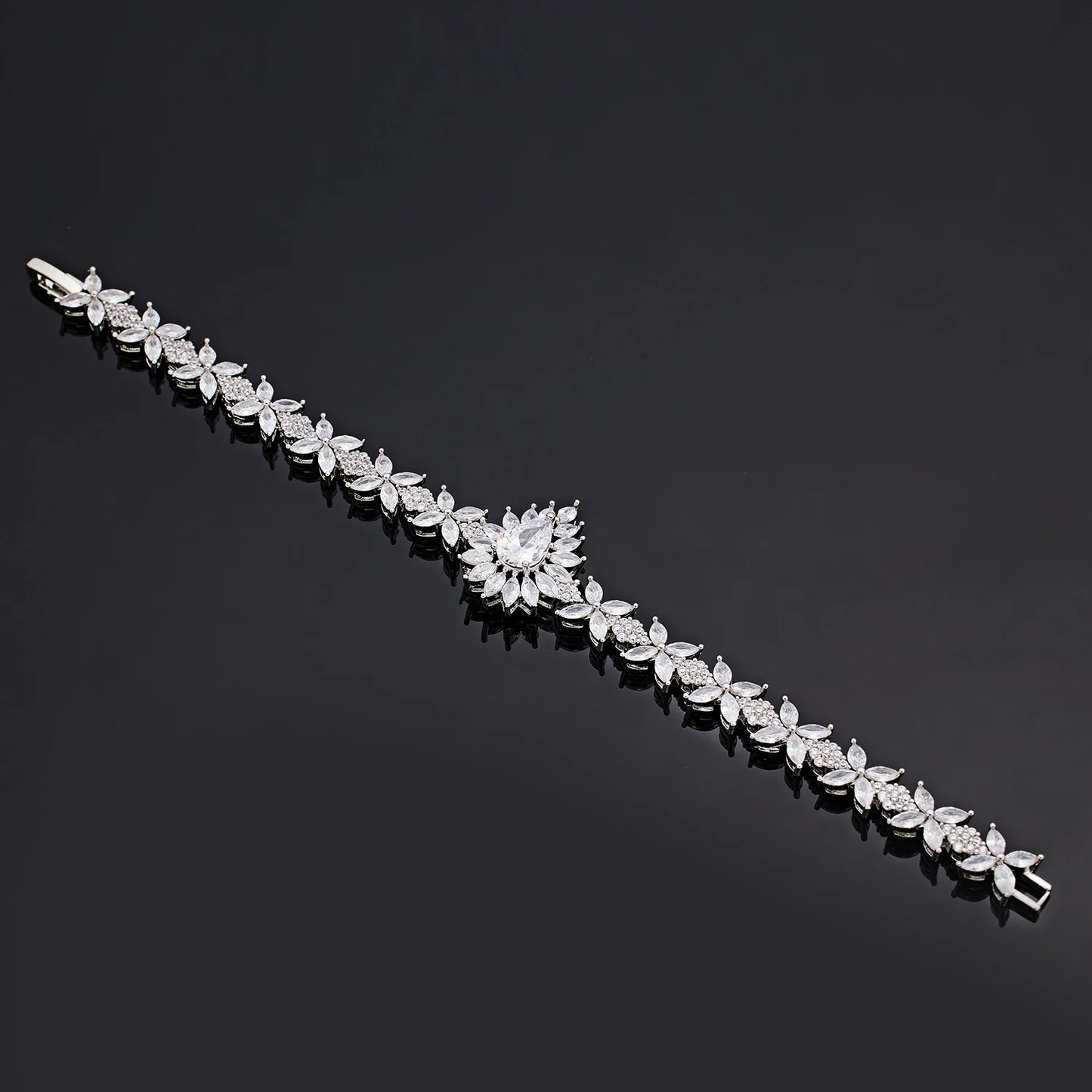 Trendy 4PCS Water Drop Necklace Wedding Jewelry Sets For Women Zircon Crystal Dubai Bridal Jewelry Accessories Gift