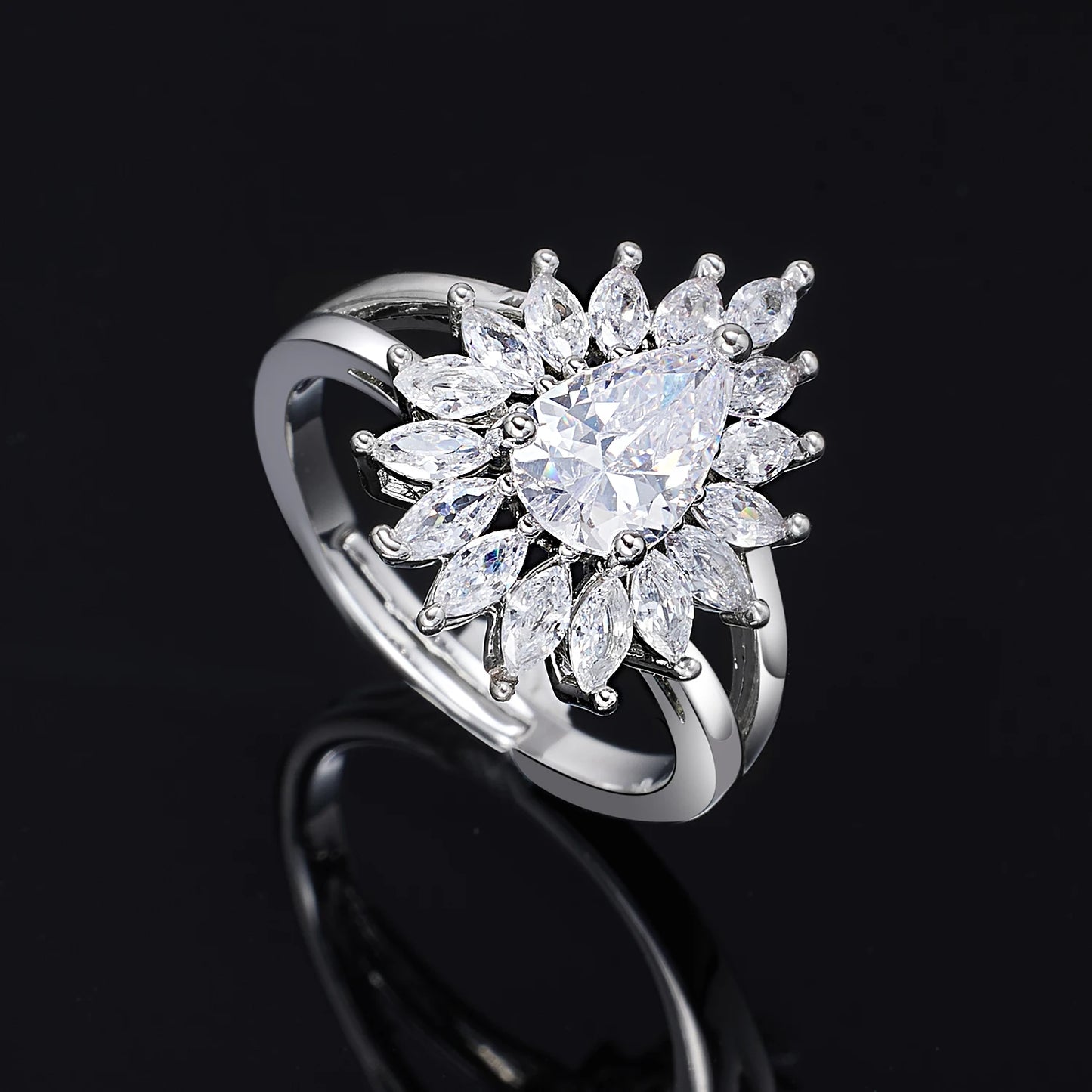 Trendy 4PCS Water Drop Necklace Wedding Jewelry Sets For Women Zircon Crystal Dubai Bridal Jewelry Accessories Gift