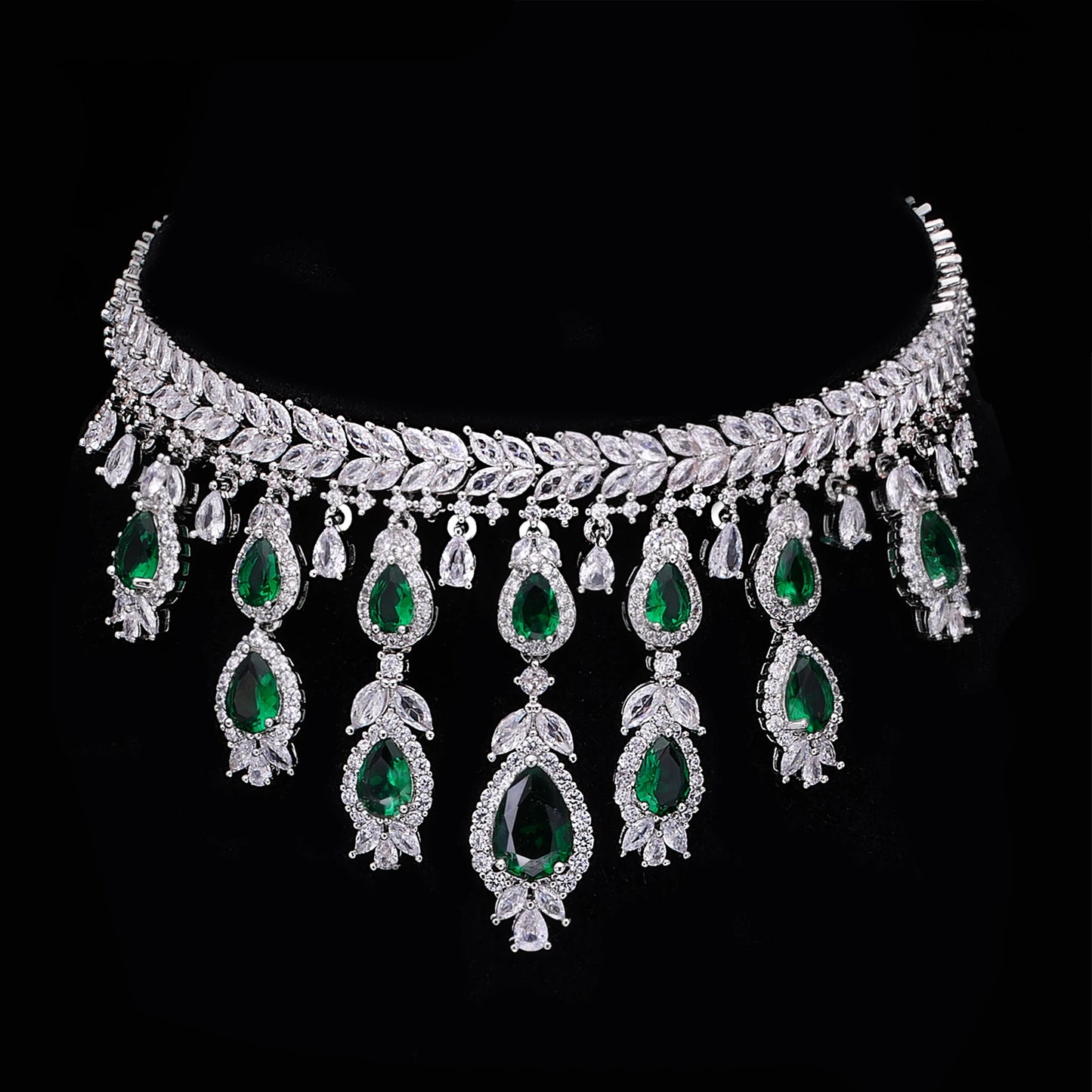 3A Zircon Luxury 4-piece Bridal Wedding Jewelry Set Crystal Necklace Set Dubai Jewelry Set