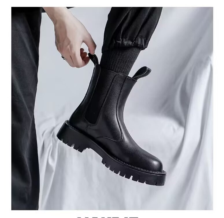 Soft Leather Martin Boots for Men Chelsea Boots (Up to Size 46)