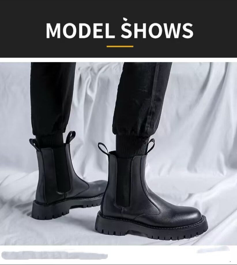 Soft Leather Martin Boots for Men Chelsea Boots (Up to Size 46)