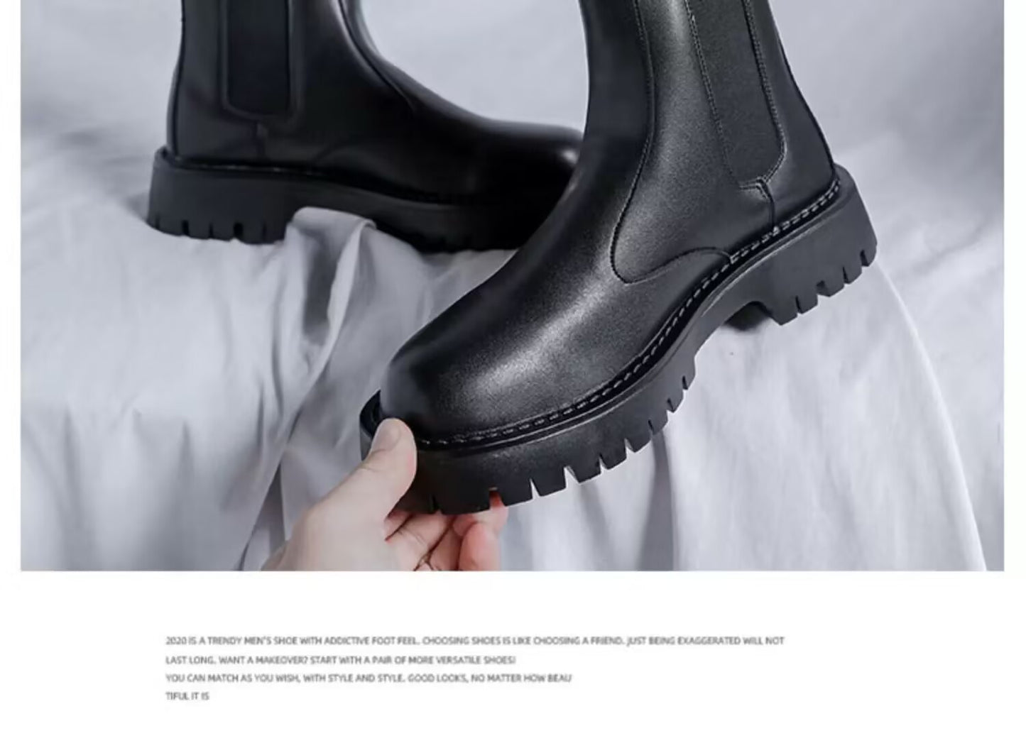 Soft Leather Martin Boots for Men Chelsea Boots (Up to Size 46)