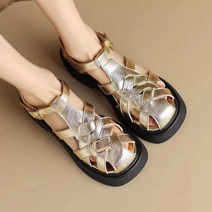 Summer Vintage Gladiator Sandals with Hollow Out Breathable