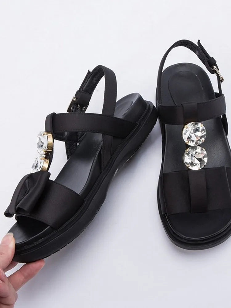 Diamond Vintage Gladiator Silk Sandals for Women Plus Size