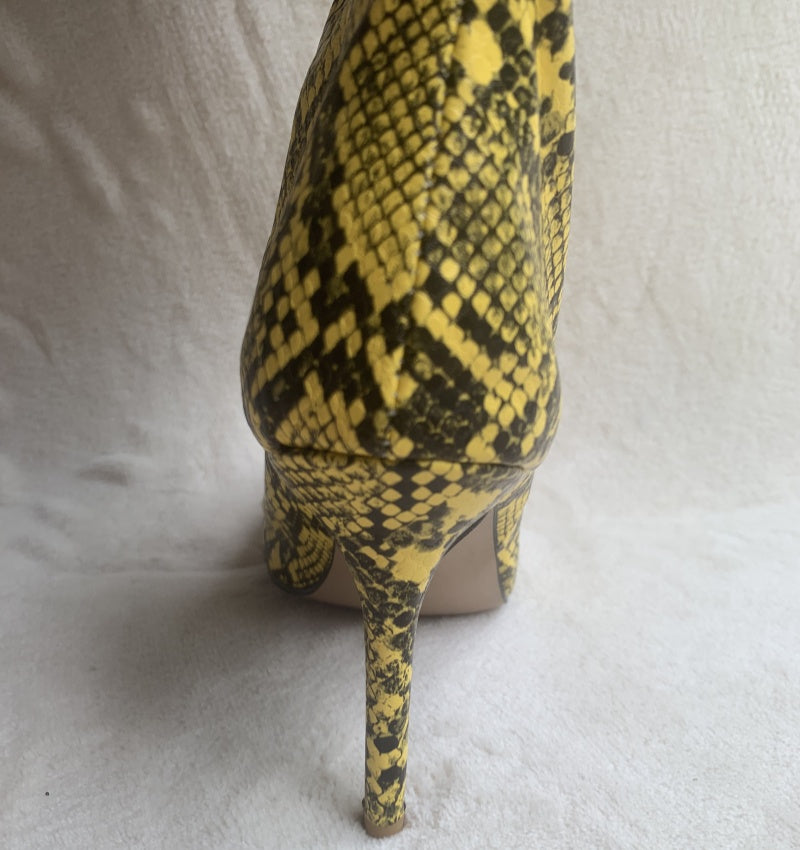 Women Crocodile Knee High Boots Autumn Snake Prints