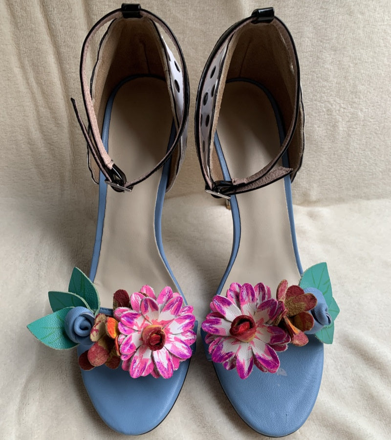 Women Fashion Polka dot Sandals Multicolor Flowers