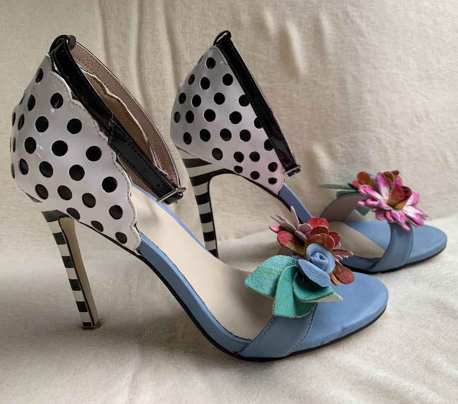 Women Fashion Polka dot Sandals Multicolor Flowers