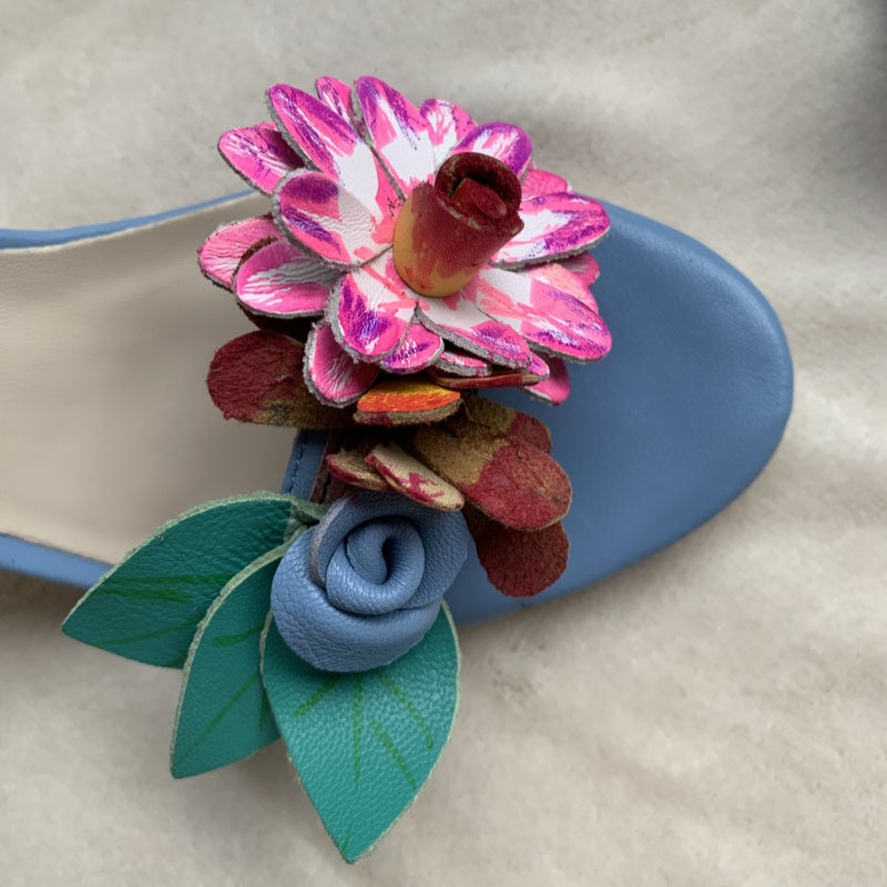 Women Fashion Polka dot Sandals Multicolor Flowers