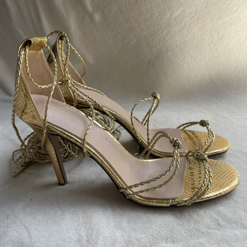 Women Gladiator Sandals Cut-Out Sexy High Heels Strip Shoes