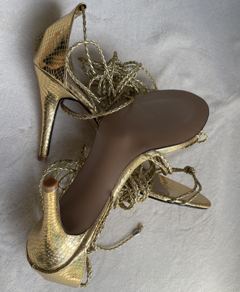 Women Gladiator Sandals Cut-Out Sexy High Heels Strip Shoes