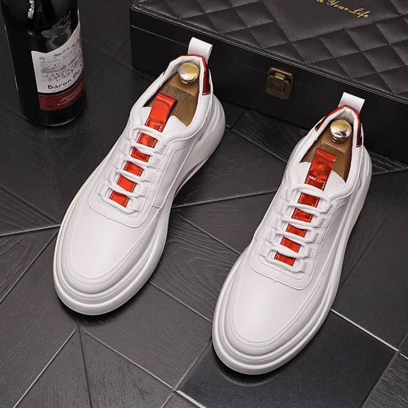 Youth White Men's Sneaker Trend High Top Platform Shoes