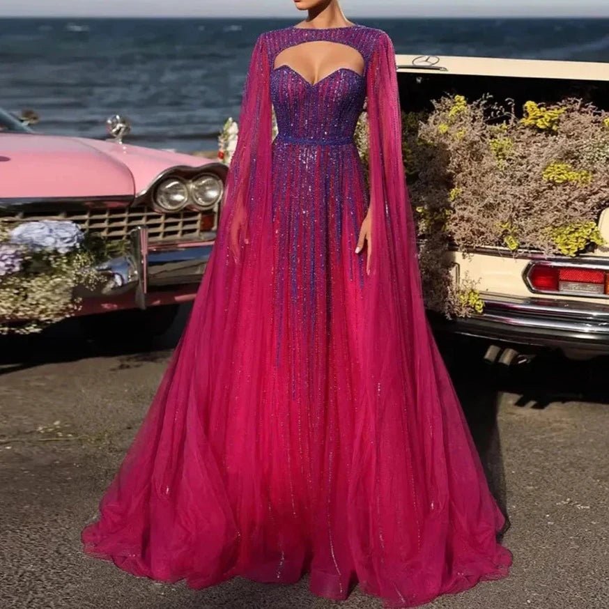 A - Line Dress - Long Beaded Celebrity Style Gowns For Women - LiveTrendsX