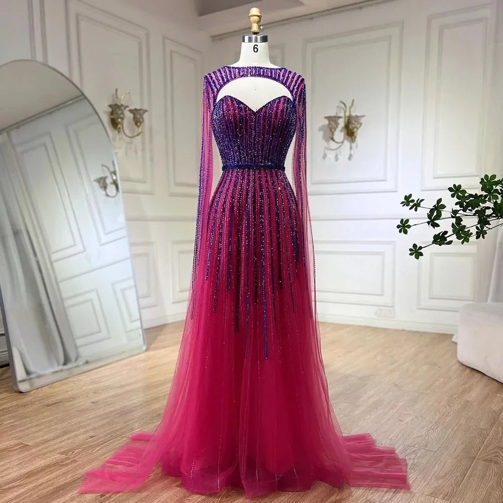 A - Line Dress - Long Beaded Celebrity Style Gowns For Women - LiveTrendsX