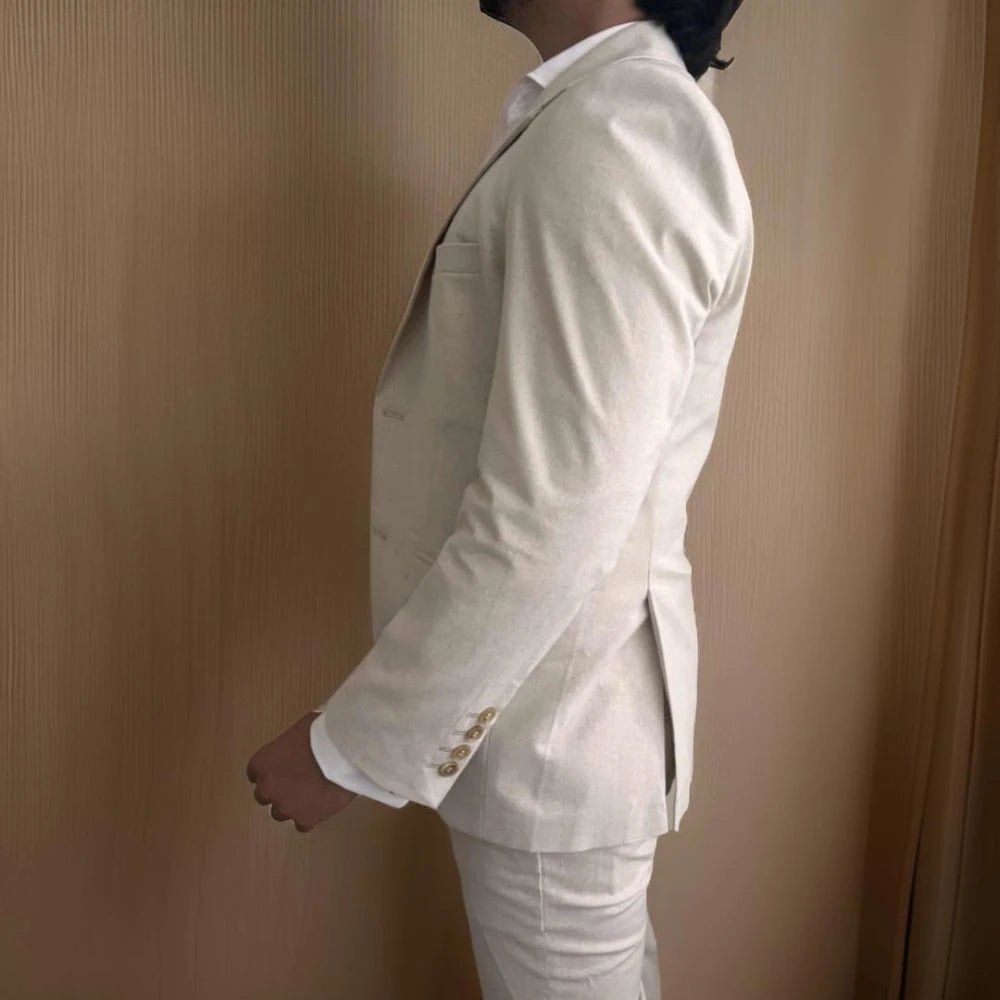 Beige Linen 2 - Piece Suit for Men - LiveTrendsX