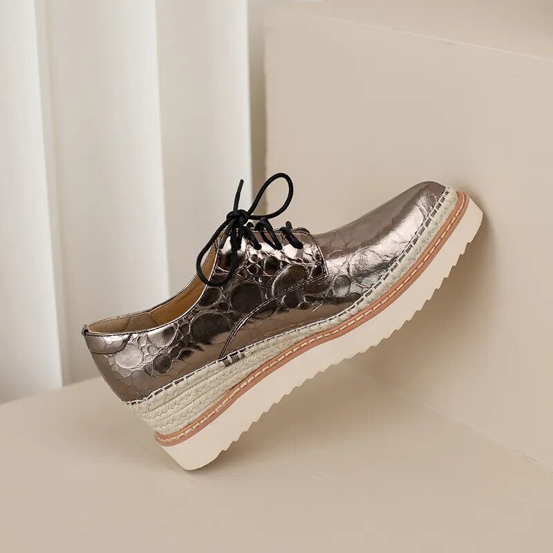 British Style High Platform Lace - Up Women's Pumps - LiveTrendsX