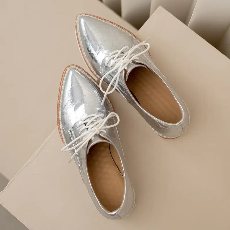 British Style High Platform Lace - Up Women's Pumps - LiveTrendsX