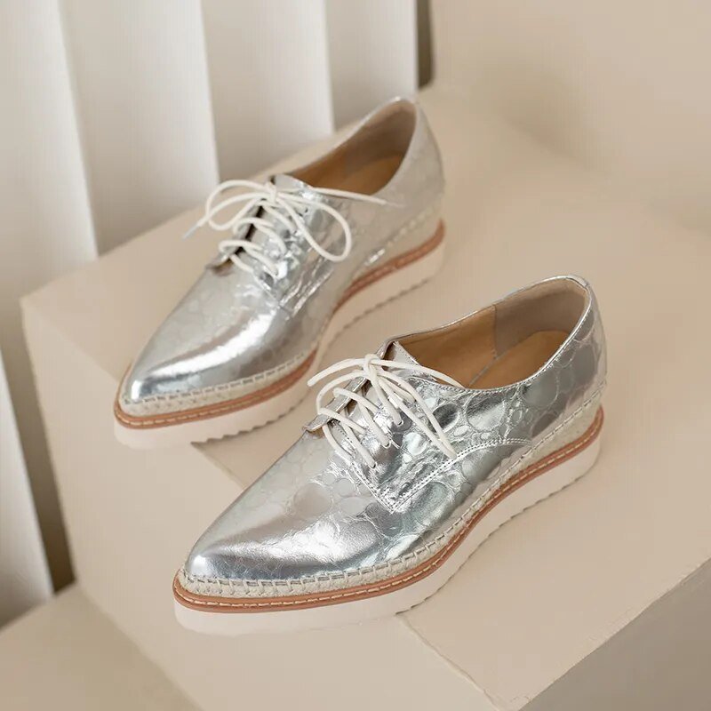 British Style High Platform Lace - Up Women's Pumps - LiveTrendsX