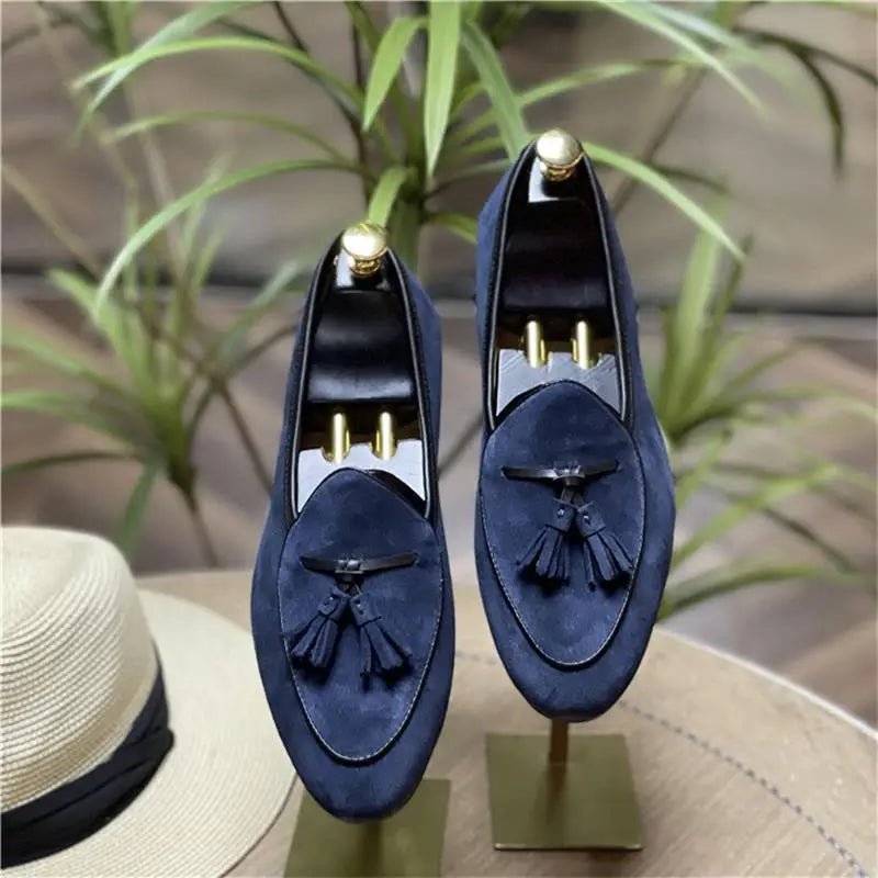 Classic Men's Leather Loafers Stylish Tassel Slip - ons - LiveTrendsX