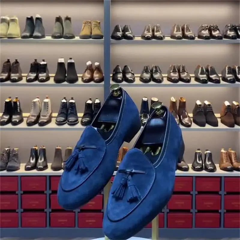 Classic Men's Leather Loafers Stylish Tassel Slip - ons - LiveTrendsX